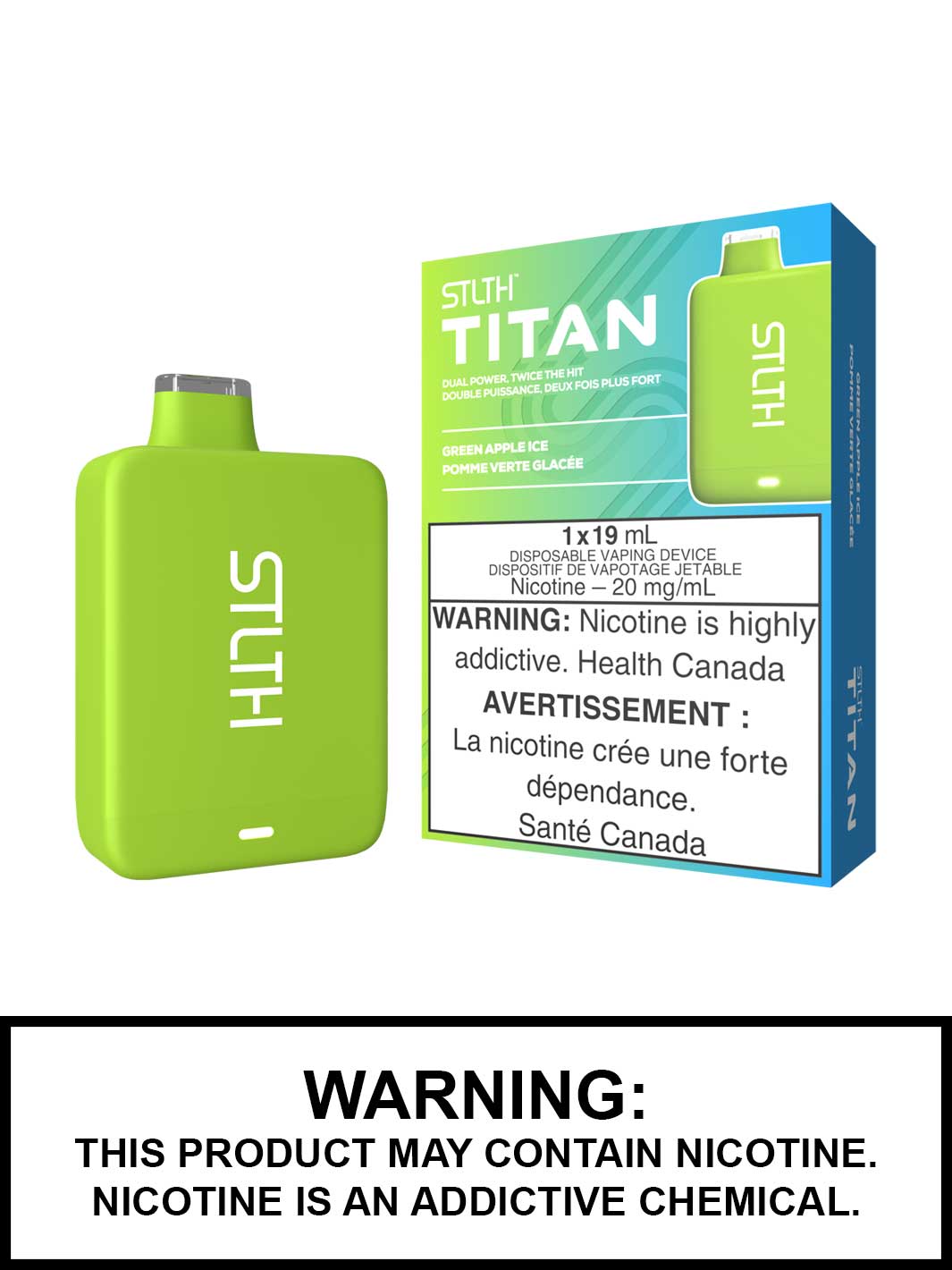 Green Apple Ice STLTH Titan 10K Disposable Vape, 10000 Puffs STLTH Disposable, Vape360