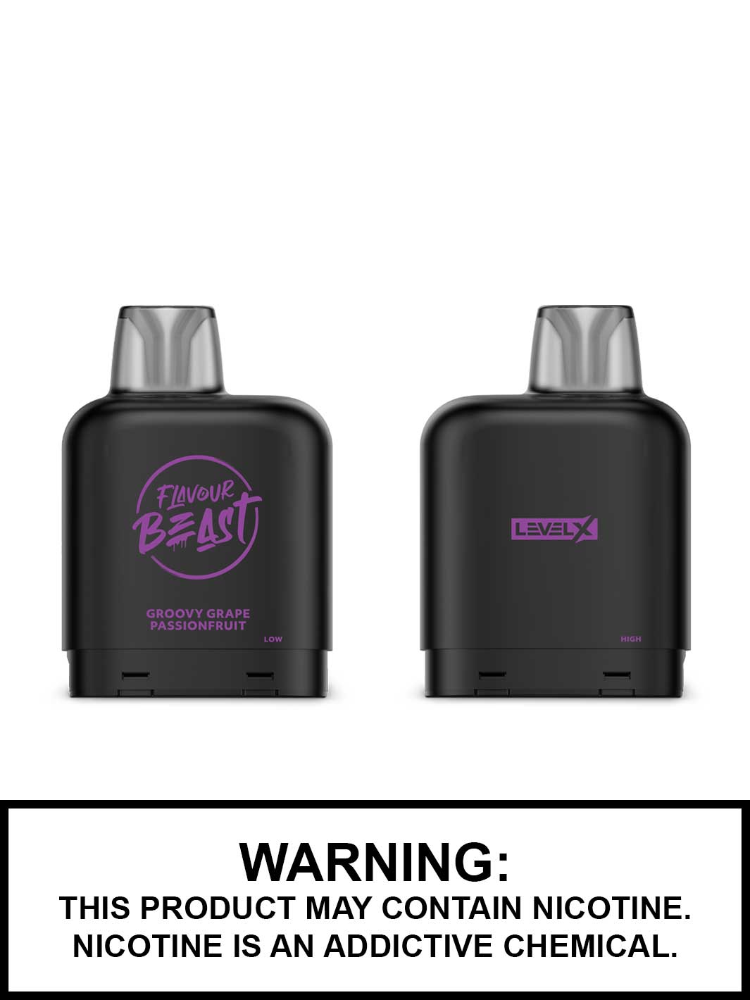 Groovy Grape Passionfruit Iced Level X Flavour Beast Pods, Vape360 Canada