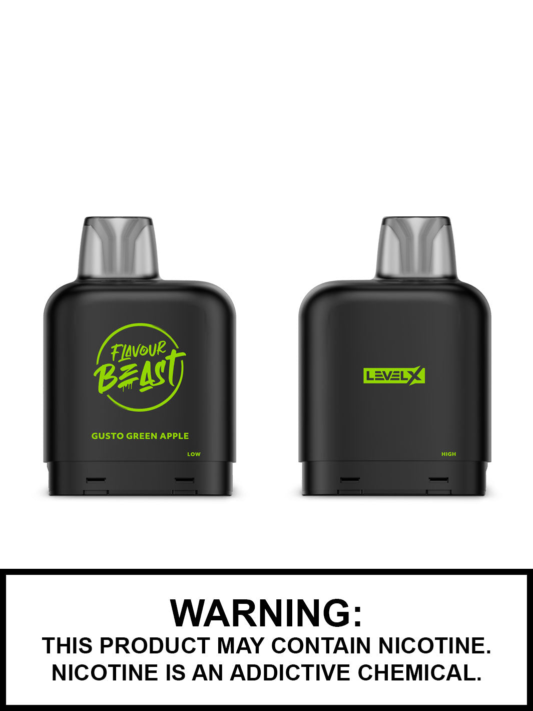 Gusto Green Apple Level X Flavour Beast Pods, Vape360 Canada