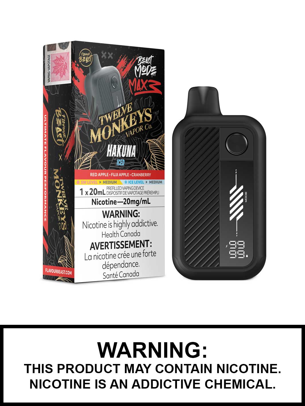 Hakuna Iced Flavour Beast Beast Mode Max 3 60K Disposable Vape, Beast Vape
