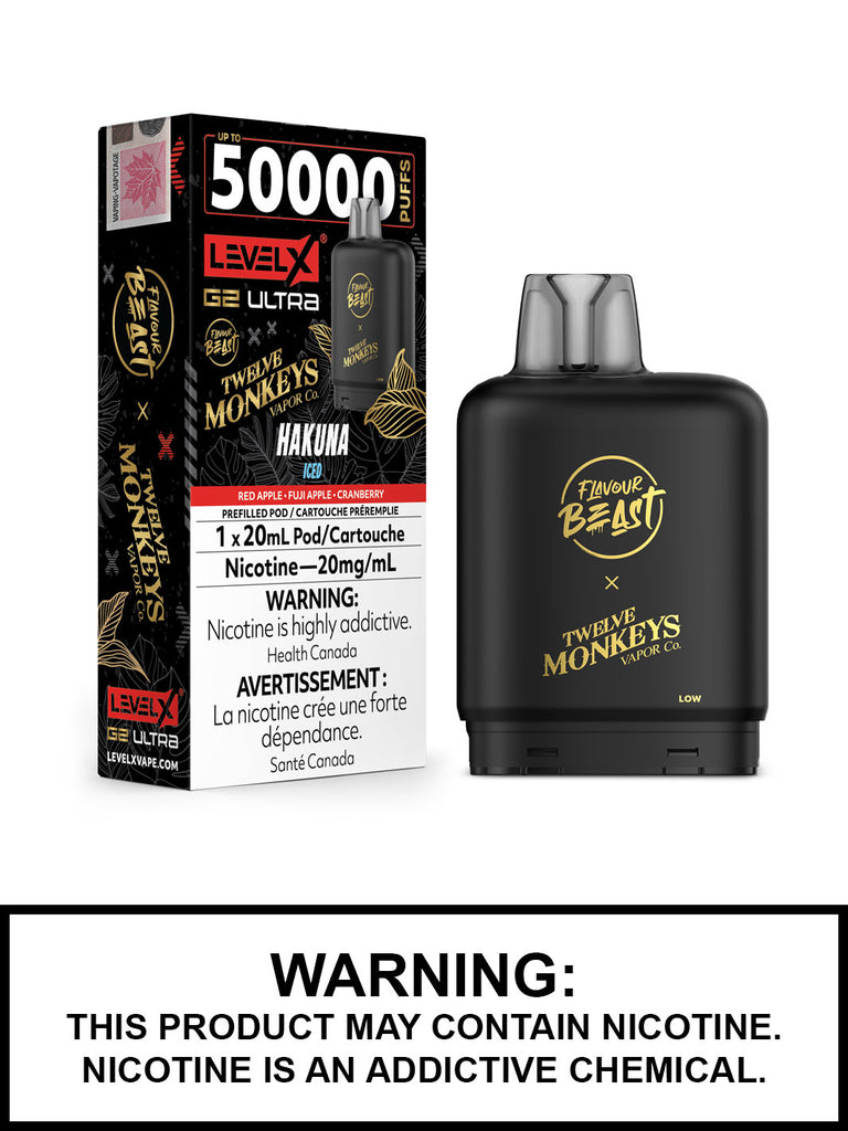 KANNAWAY HEMP+ CALM Vape Liquid 3本セット Hakuna Iced Level X Ultra Pods – Flavour Beast x Twelve Monkeys