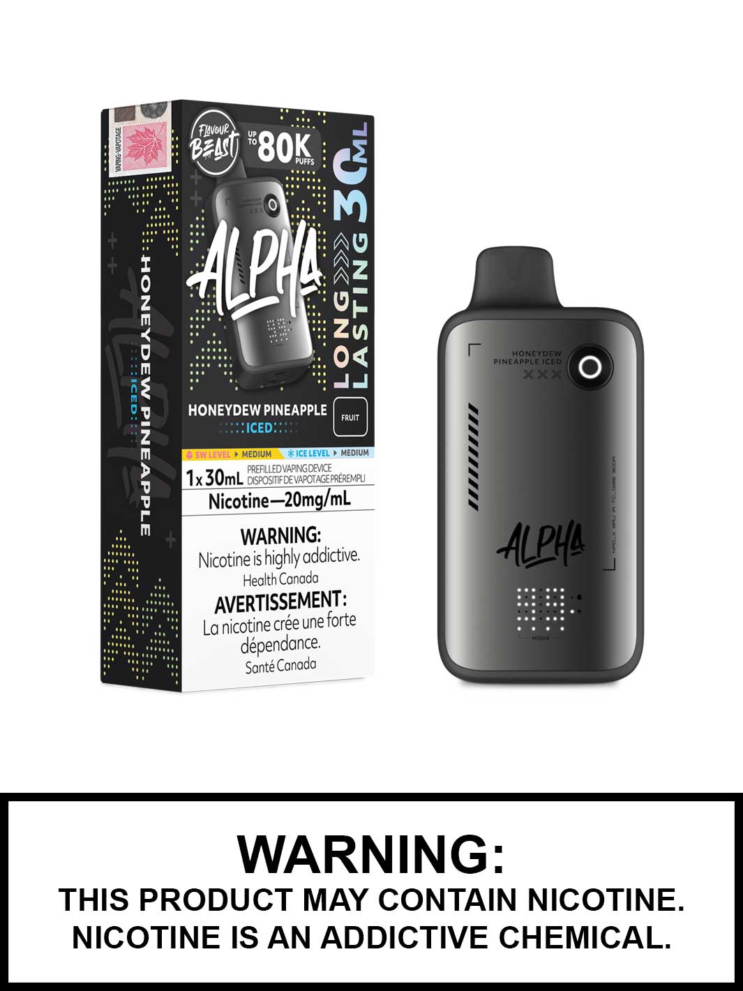 Honeydew Pineapple Iced Flavour Beast Alpha 80K Disposable Vape