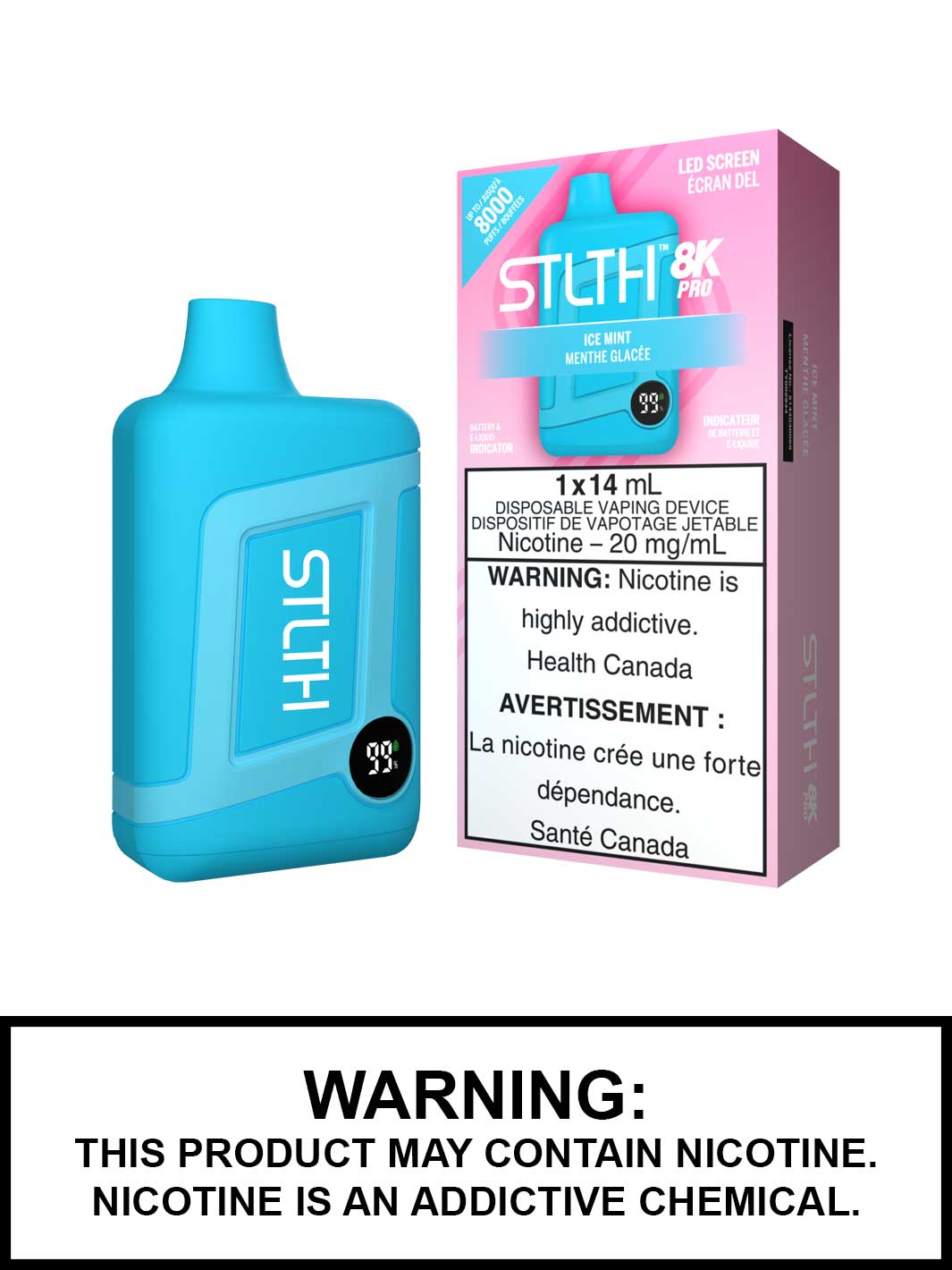 Ice Mint STLTH 8K Pro Disposable Vape, STLTH 8000 Pro, Vape360 Canada