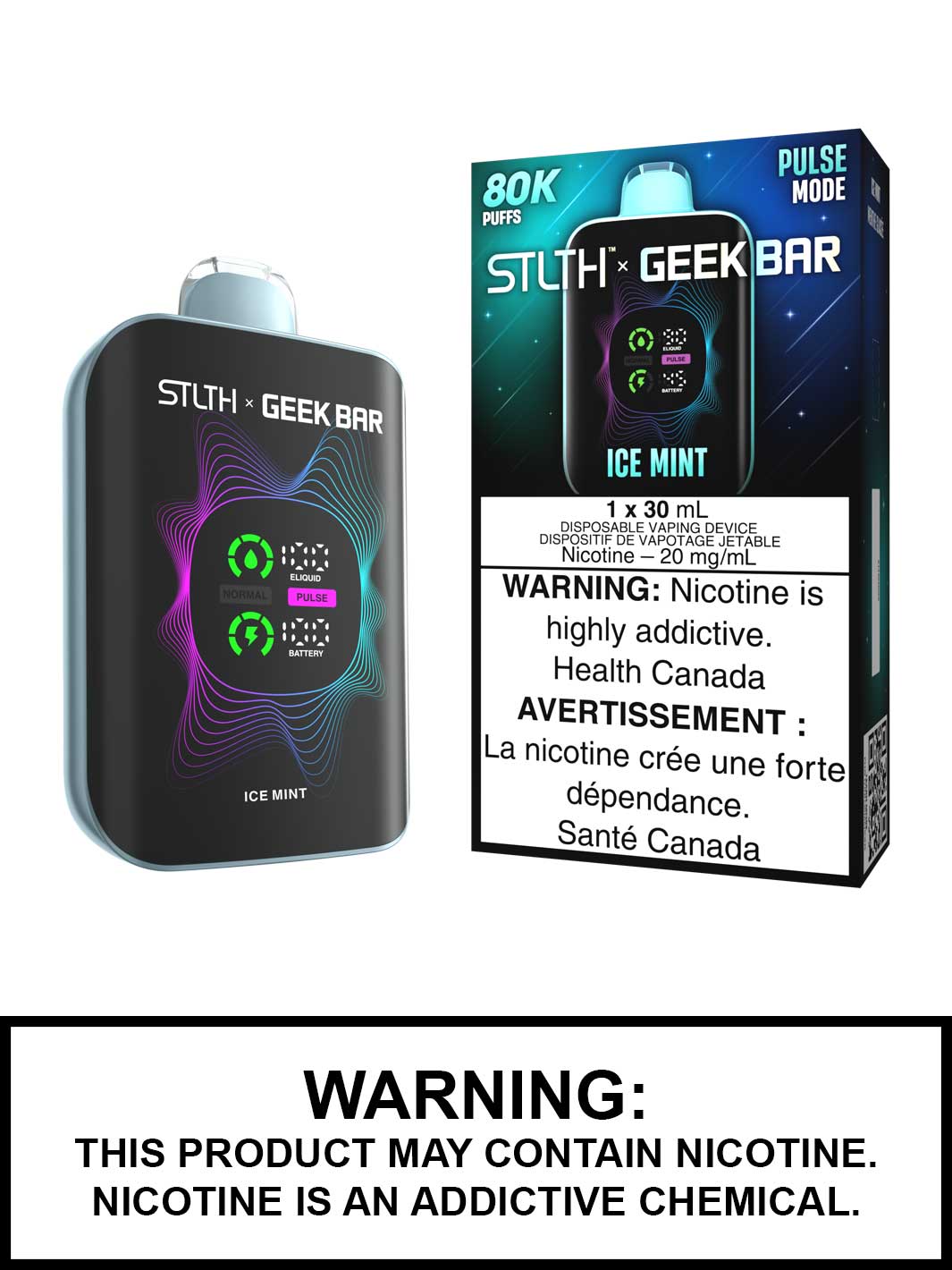 Ice Mint STLTH x Geek Bar Disposable Vape, Geek Bar Pulse Canada, Vape360