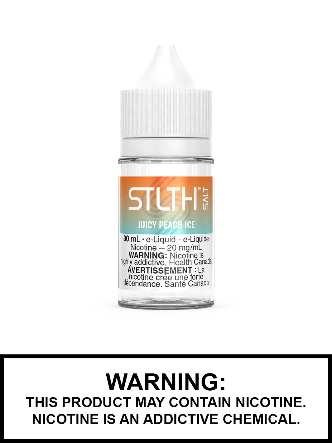 Juicy Peach Ice STLTH Salt Nic Vape Juice by STLTH Vape, Vape360 Canada