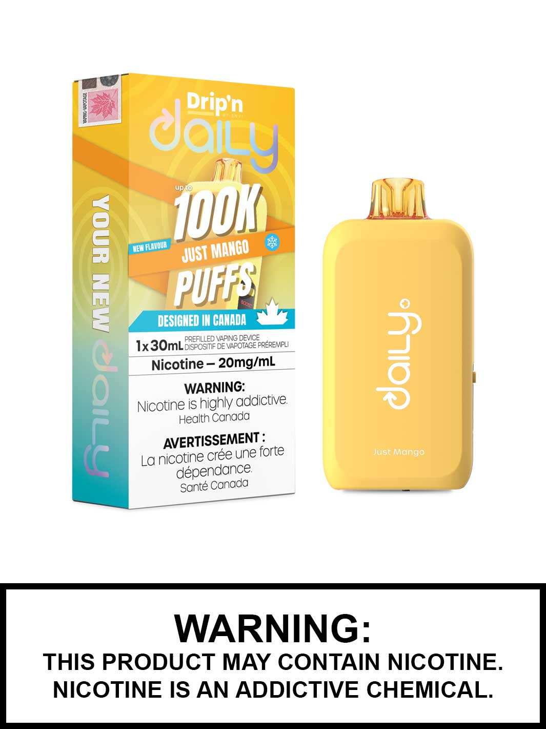 Just Mango Ice Drip'n Daily Disposable Vape, Dripn 100K