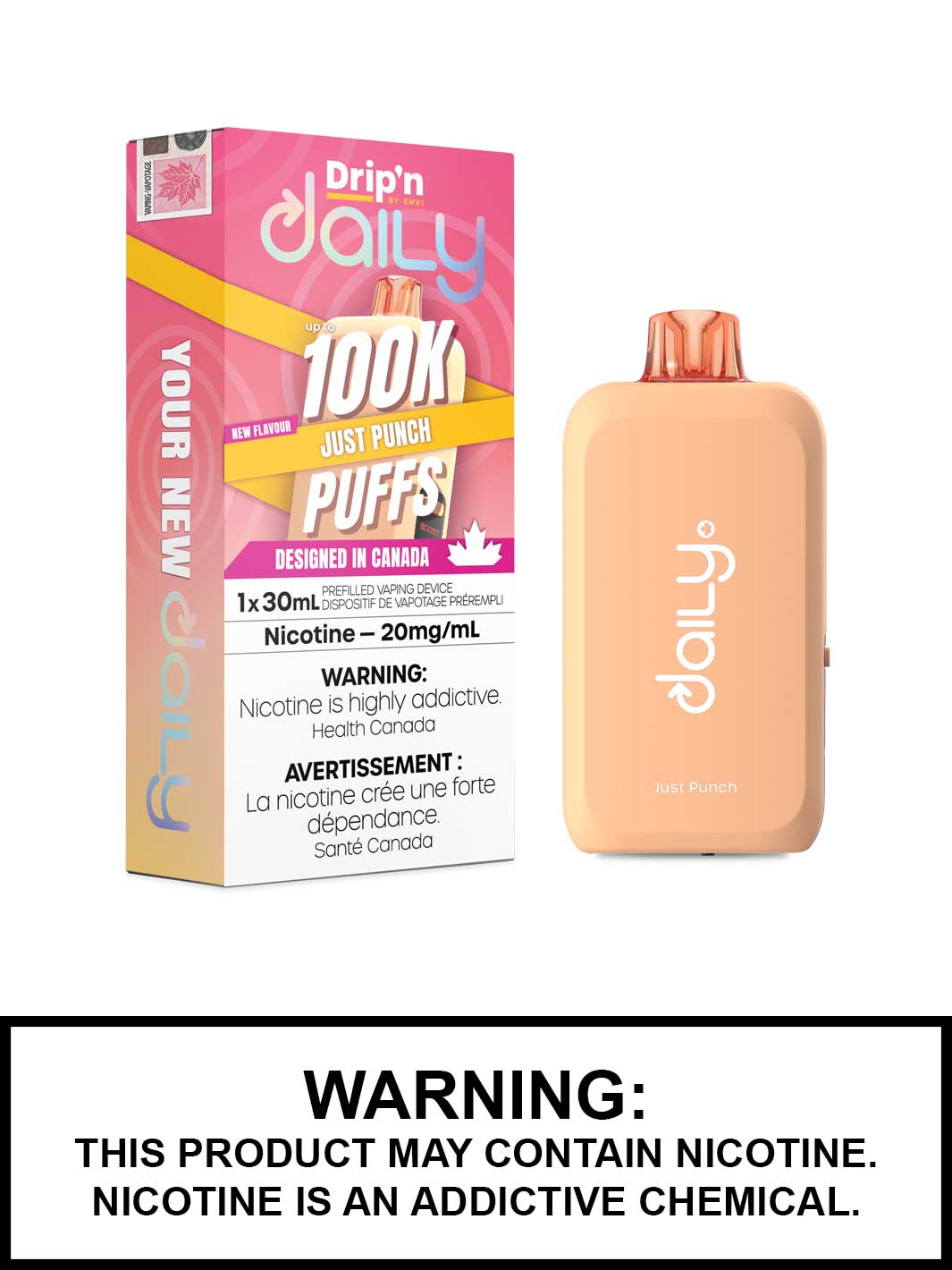 Just Punch Drip'n Daily Disposable Vape, Dripn 100K