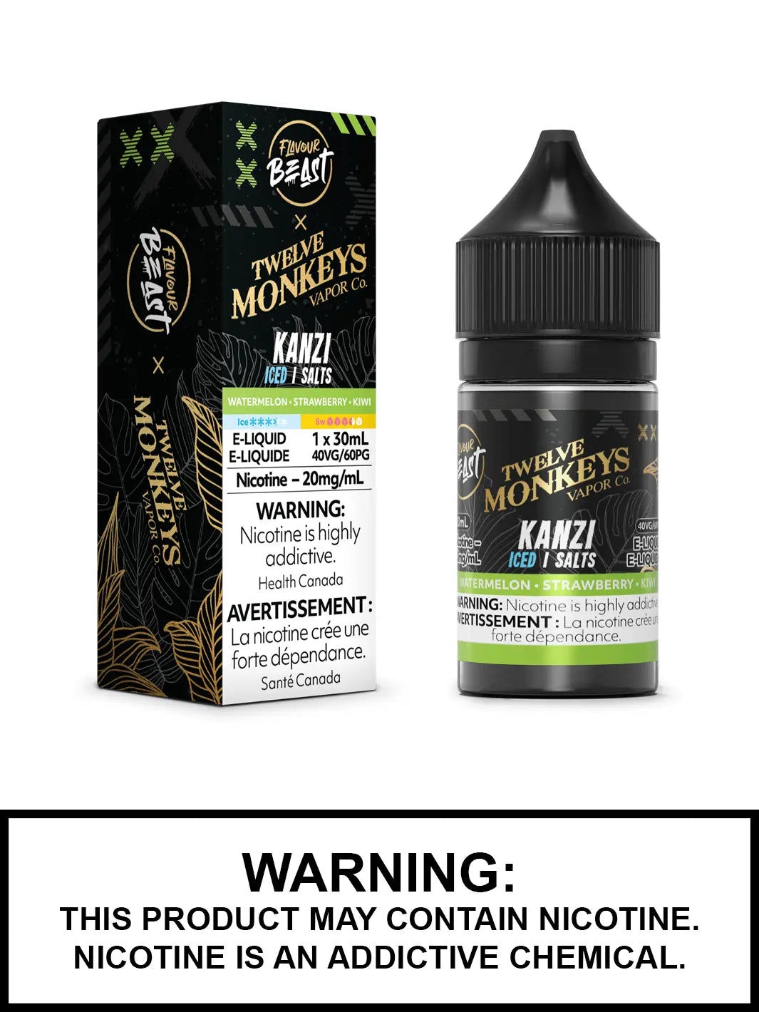 Kanzi Iced Flavour Beast x Twelve Monkeys Salt Nic Vape Juice, 20mg