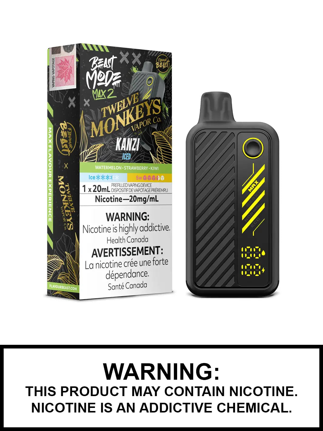 Kanzi Iced disposable vape – Twelve Monkeys x Flavour Beast Beast Mode Max 2, 50,000 puffs