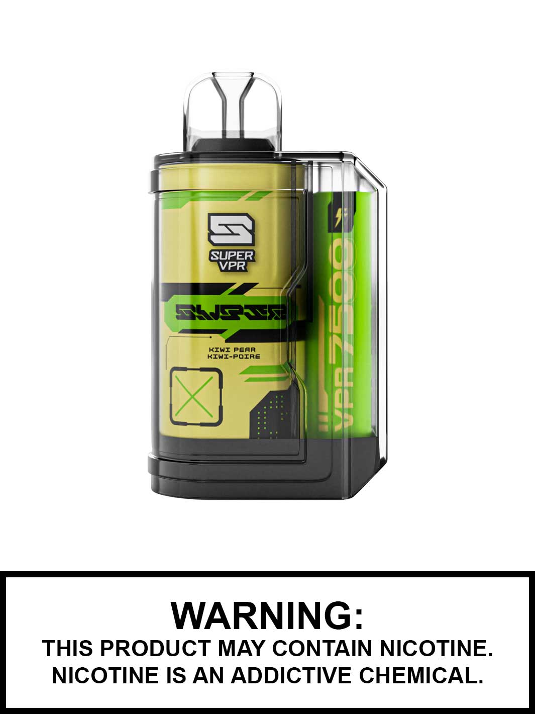 Kiwi Pear Super VPR 7500 disposable vape, VPR 7500, Super VPR disposable vapes, Vape360 Canada