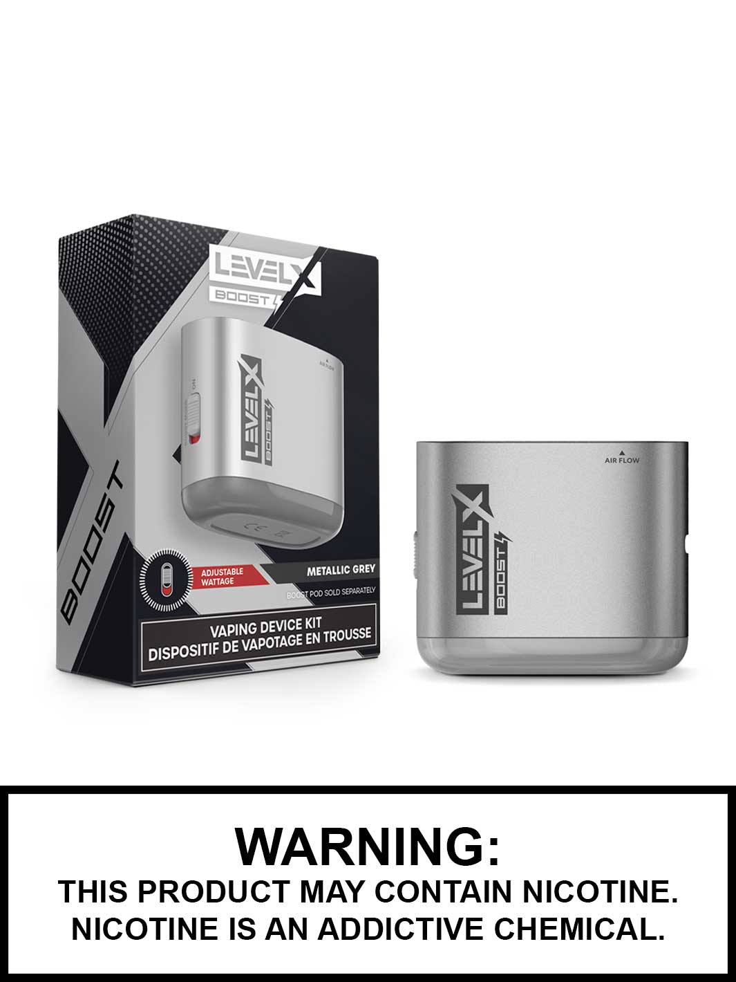 Level X Boost Vape Device Metallic Grey, Level X Vape, Vape360 Canada