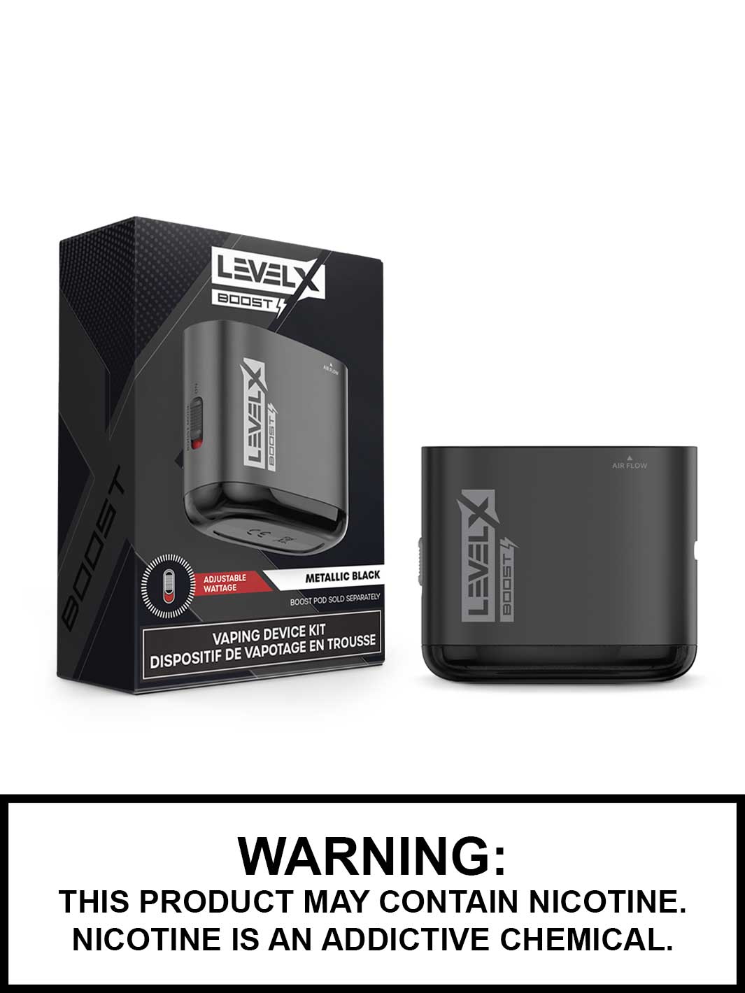 Level X Boost Vape Device Metallic Black, Level X Vape, Vape360 Canada