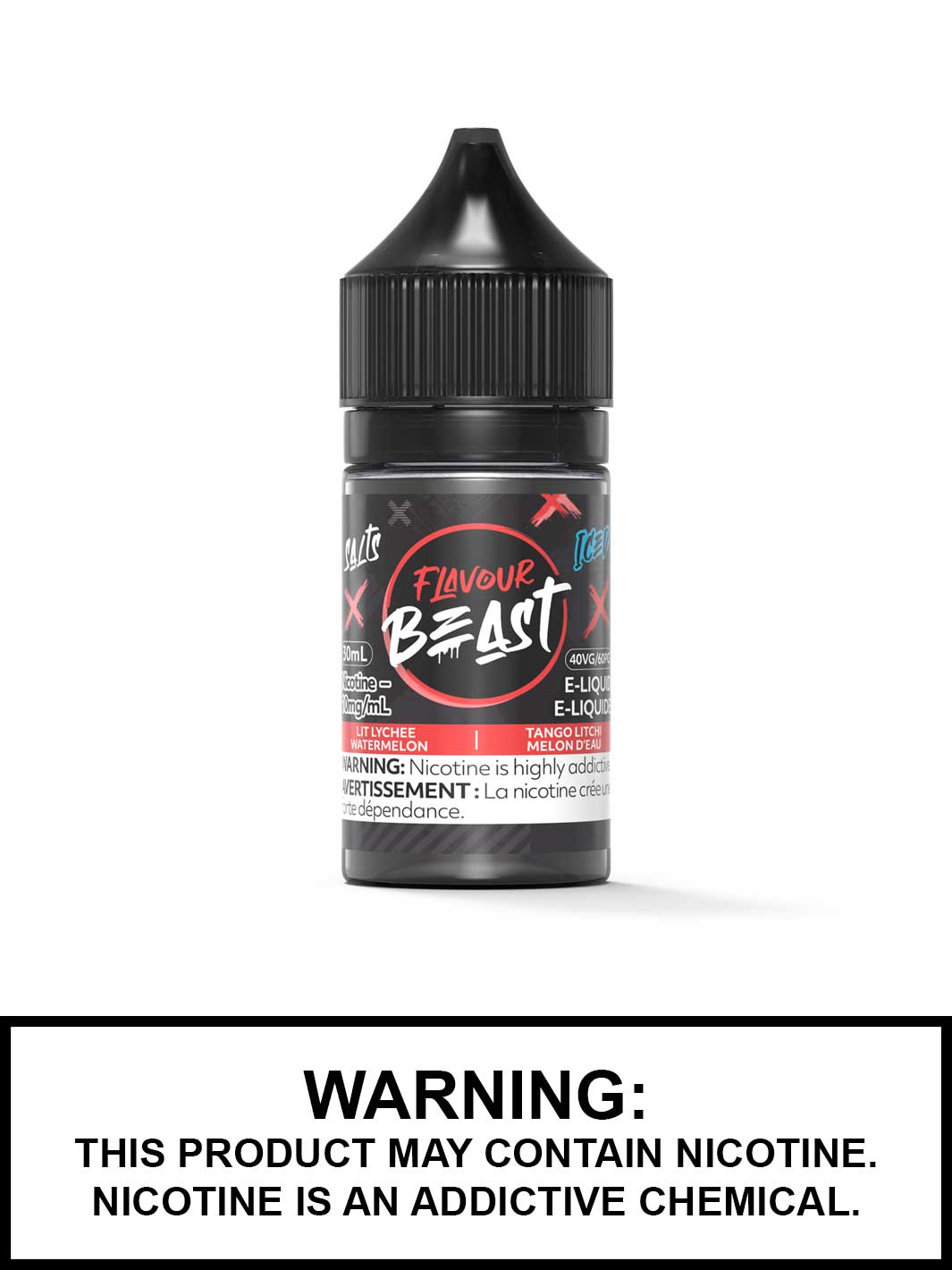 Lit Lychee Watermelon Iced Flavour Beast Salts, Salt Nic Flavour Beast Flavours, Vape360 Canada