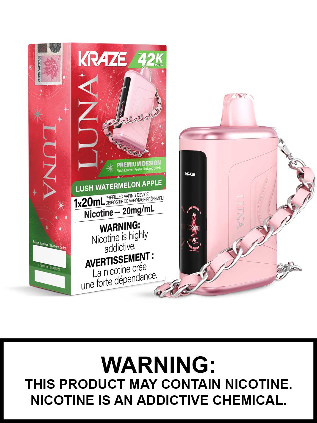 Lush Watermelon Apple Kraze Luna Disposable Vape, Kraze Vape, Kraze 42K, Vape360 Canada