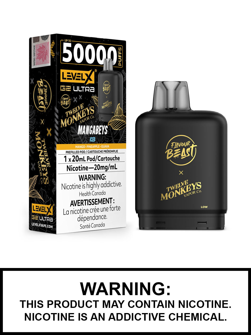 Mangabeys Iced Level X Ultra Pod - Flavour Beast x Twelve Monkeys - 20mL