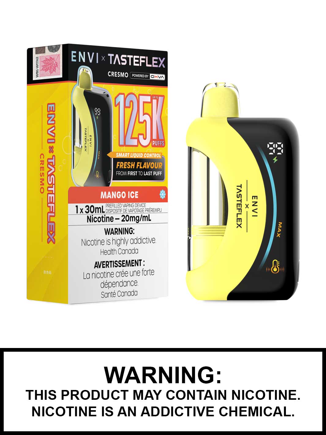 Mango Ice Cresmo ENVI x Tasteflex 125K Disposable Vape, ENVI Vape