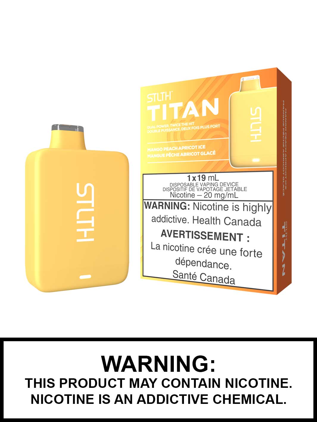 Mango Peach Apricot Ice STLTH Titan 10K Disposable Vape, 10000 Puffs STLTH Disposable, Vape360