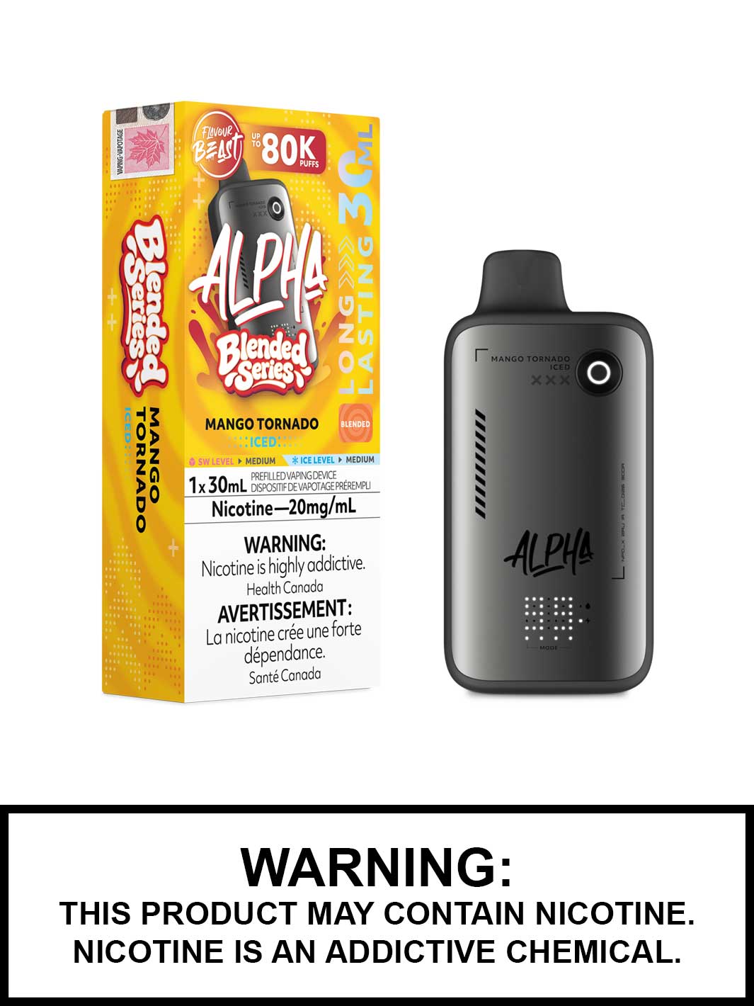 Mango Tornado Iced Flavour Beast Alpha 80K Disposable Vape