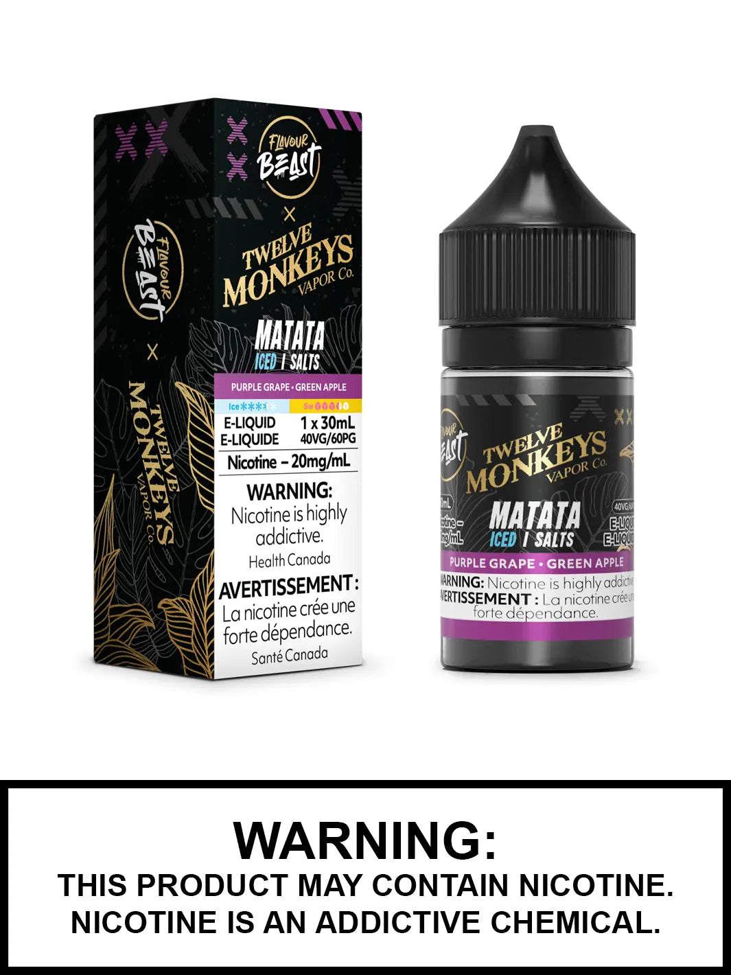 Matata Iced Flavour Beast x Twelve Monkeys Salt Nic Vape Juice, 20mg
