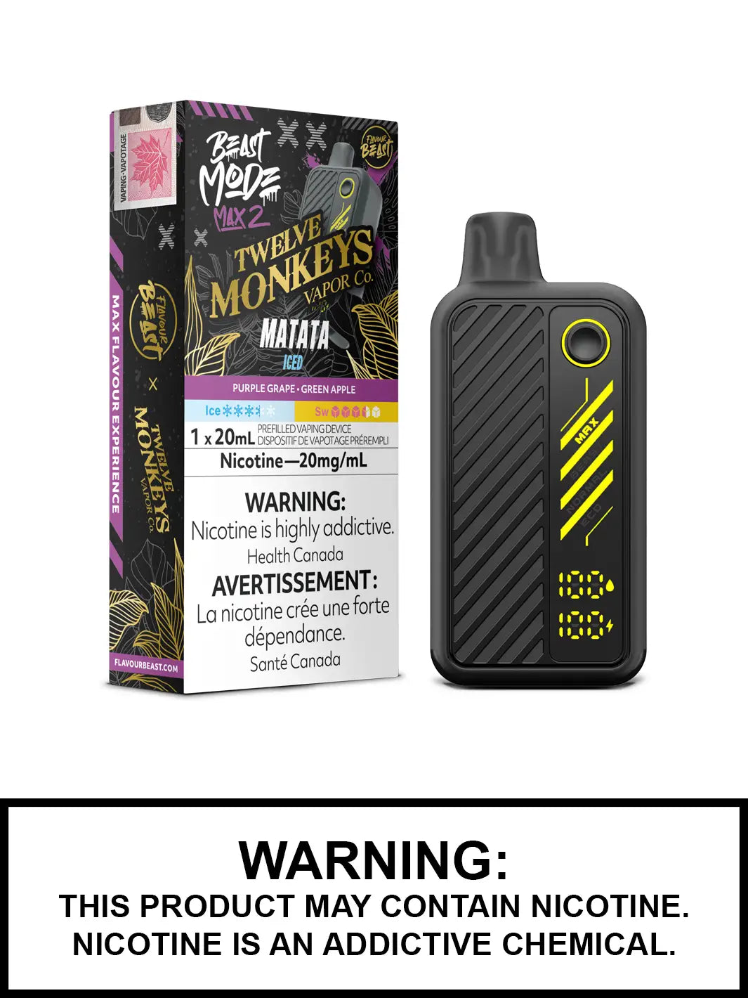 Matata Iced disposable vape – Twelve Monkeys x Flavour Beast Beast Mode Max 2, 50,000 puffs