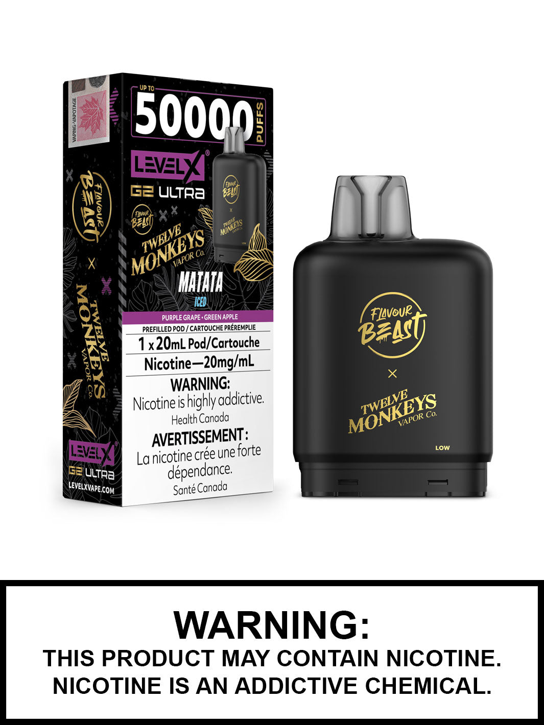Matata Iced Level X Ultra Pod - Flavour Beast x Twelve Monkeys - 20mL