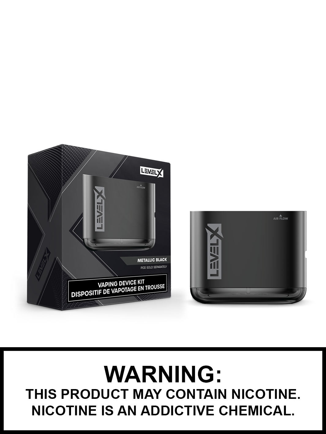 Metallic Black Flavour Beast Level X Device Kit, Level X Pod Vape, Vape360 Canada