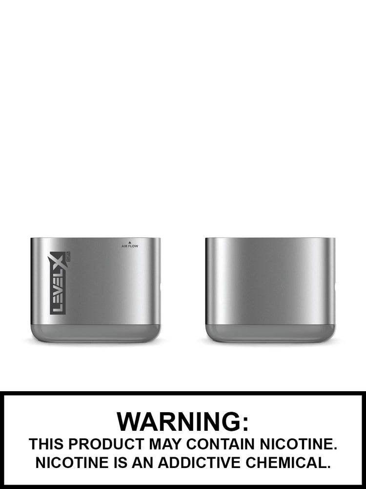 Metallic Grey Level X Pod Vape 850mAh Vape Device, Vape360 Canada