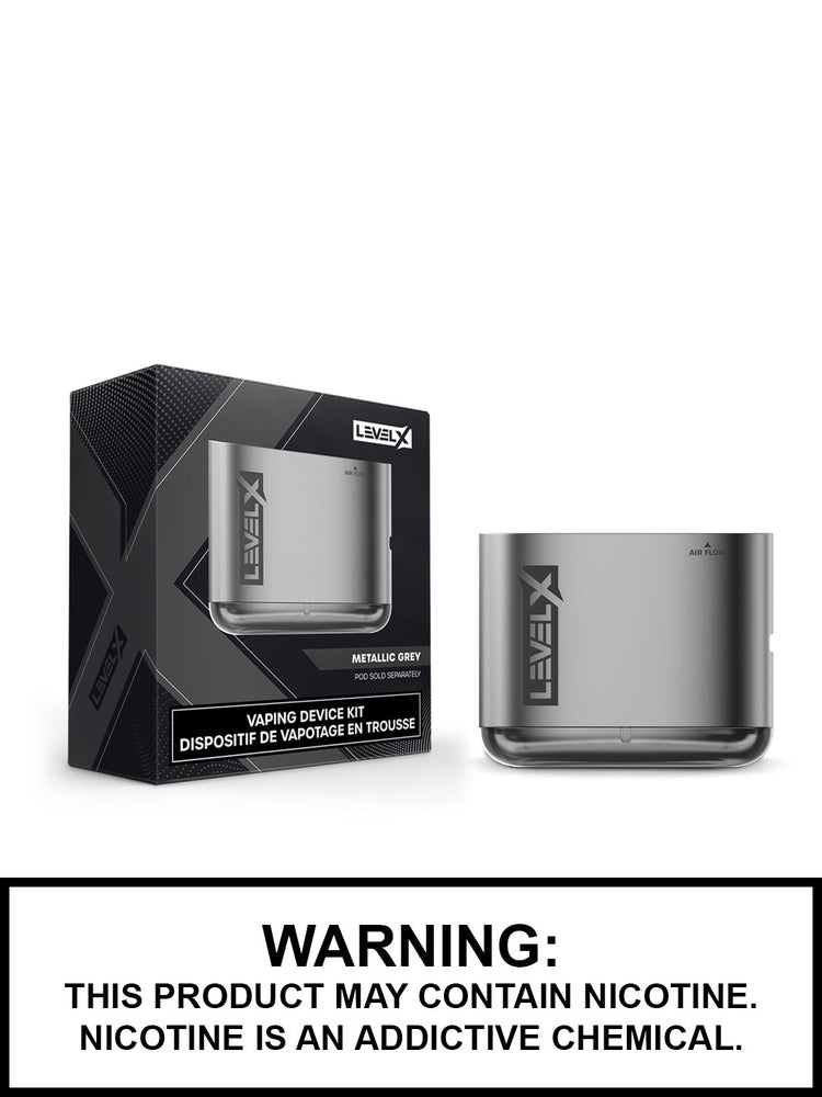 Metallic Grey Flavour Beast Level X Device Kit, Level X Pod Vape, Vape360 Canada