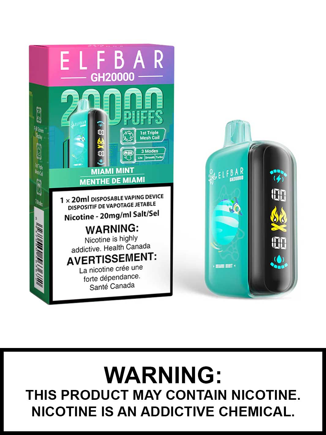 Miami Mint Elf Bar GH20000, Elf Bar 20K, Vape360 Canada