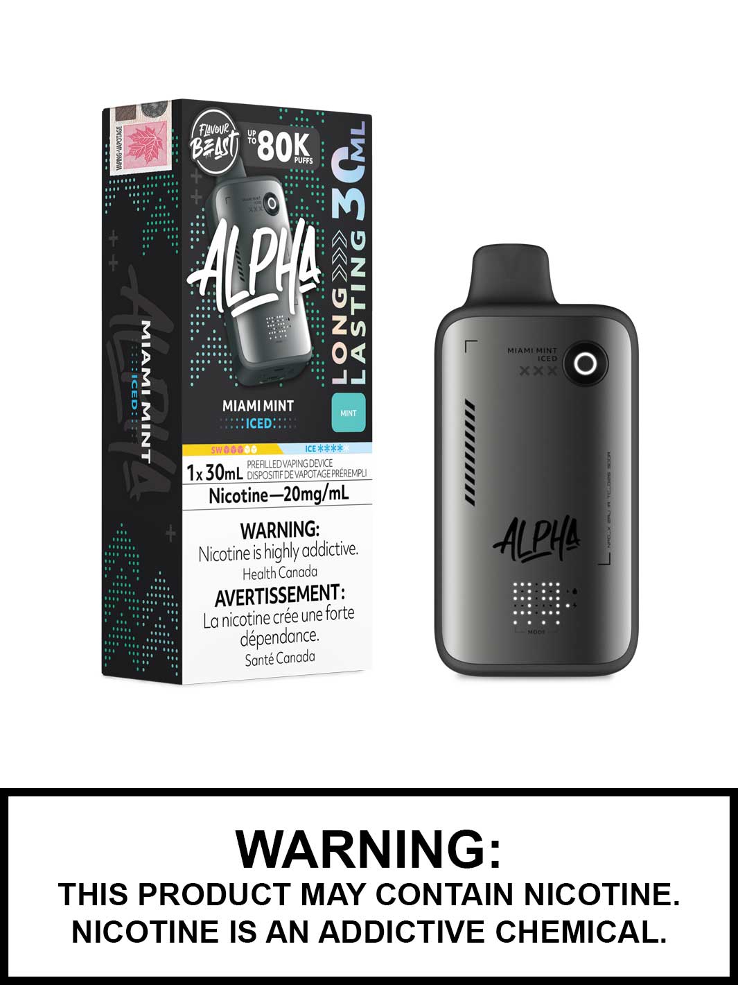 Miami Mint Iced Flavour Beast Alpha 80K Disposable Vape