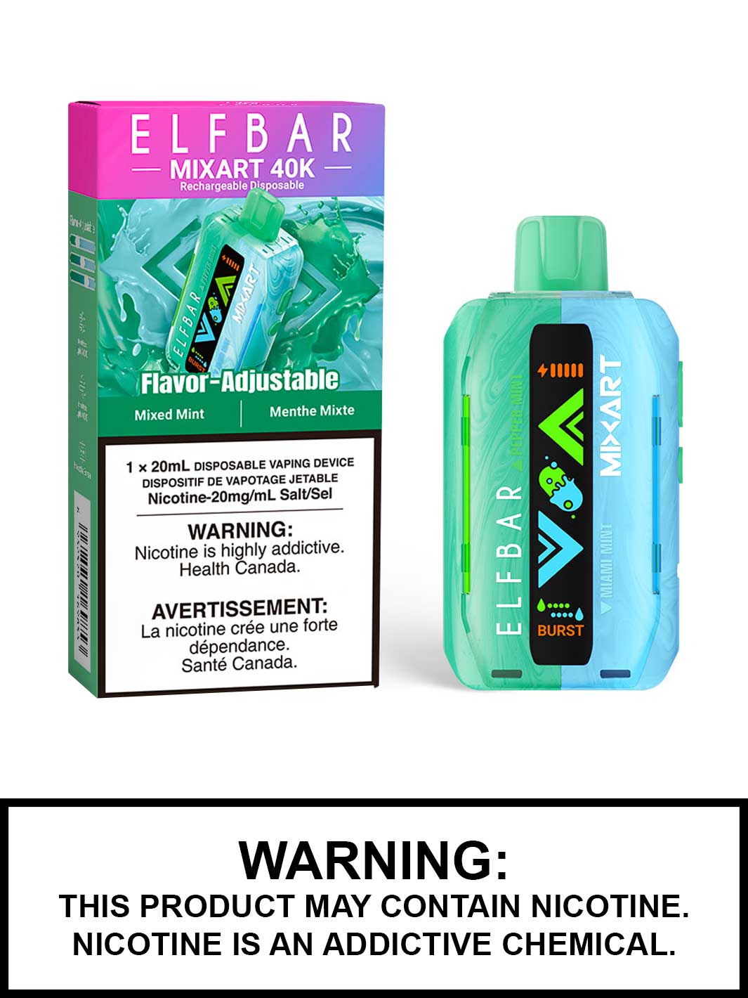 Mixed Mint Elf Bar Mixart 40K Disposable Vape, 20mL Mixed Mint Elf Bar Mixart 40K Disposable Vape, 20mL