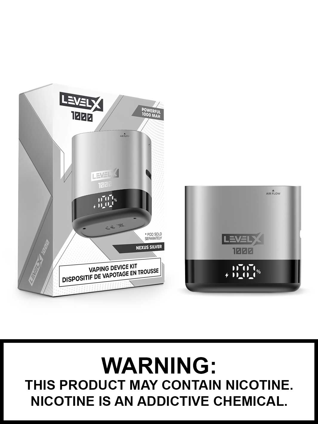 Nexus Silver Level X Pod Vape 1000mAh Vape Device, Vape360 Canada