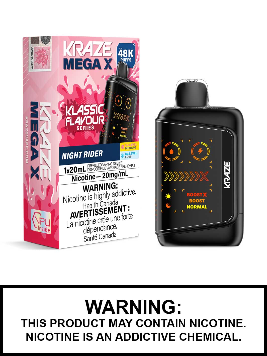 Night Rider Kraze Mega X 48K Disposable Vapes, Kraze 48K