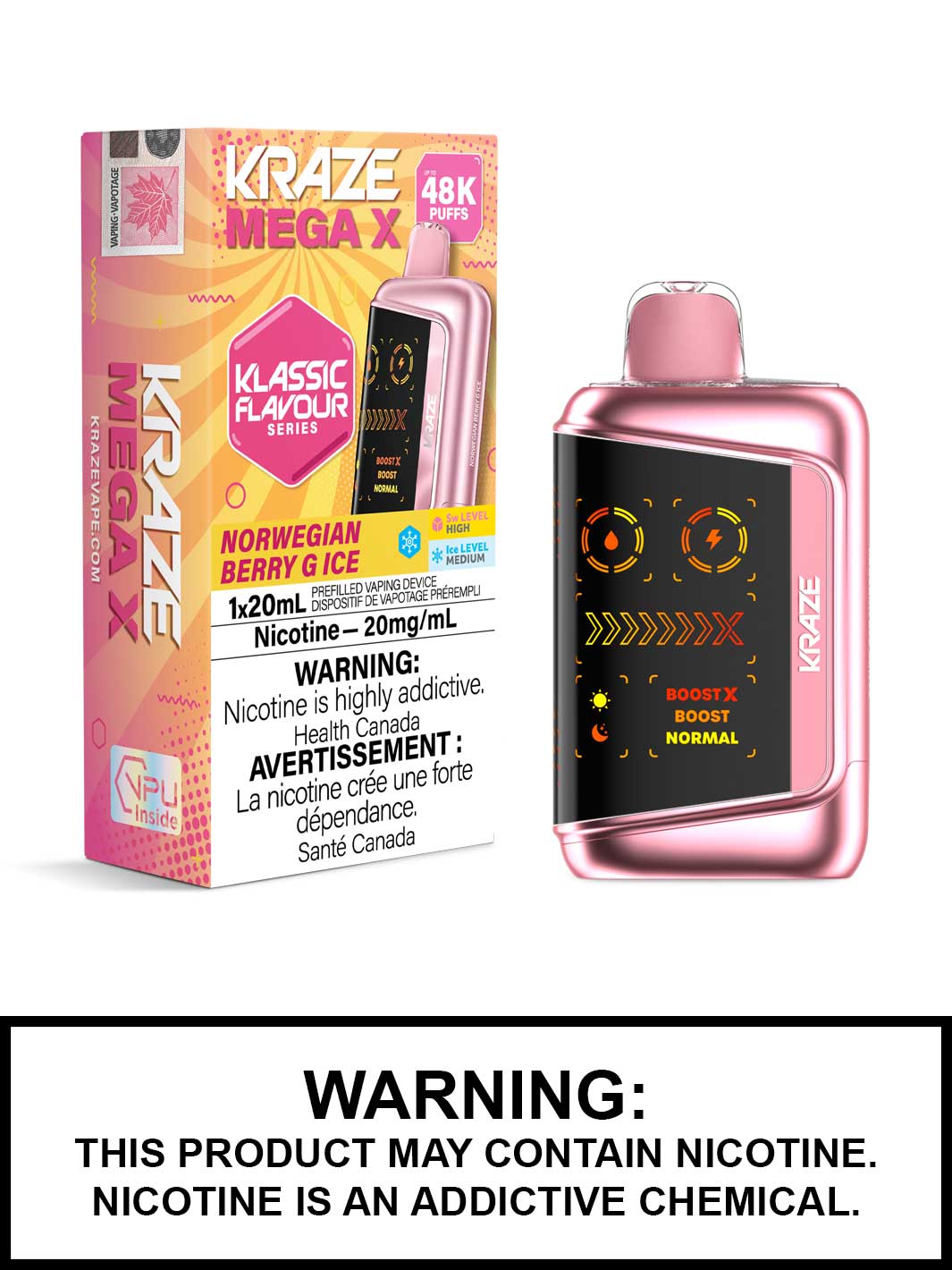 Norwegian Berry G Ice Kraze Mega X 48K Disposable Vapes, Kraze 48K