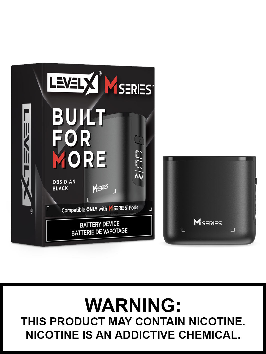 Obsidian Black Level X M Series Battery, 1000mAh