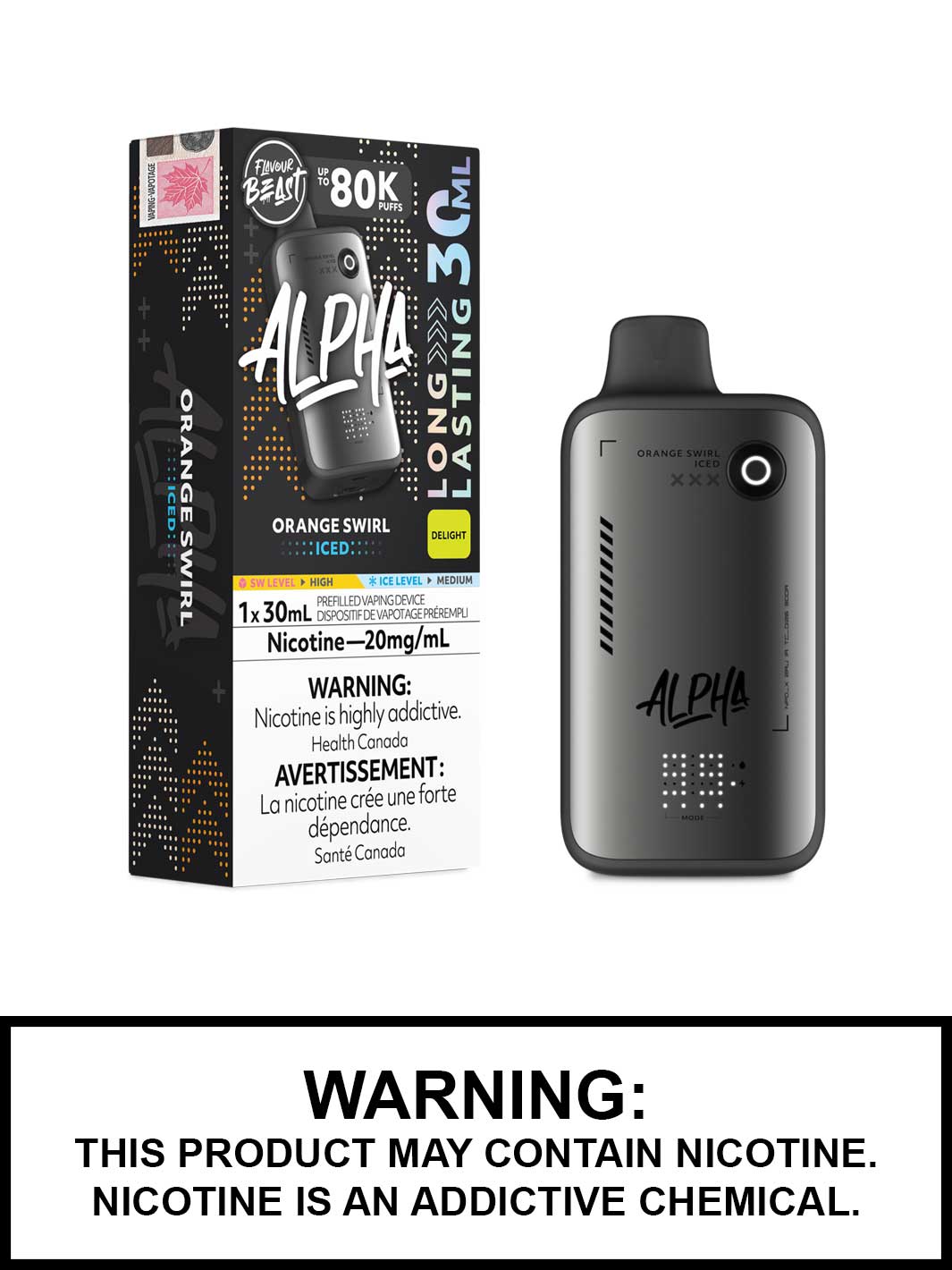 Orange Swirl Iced Flavour Beast Alpha 80K Disposable Vape