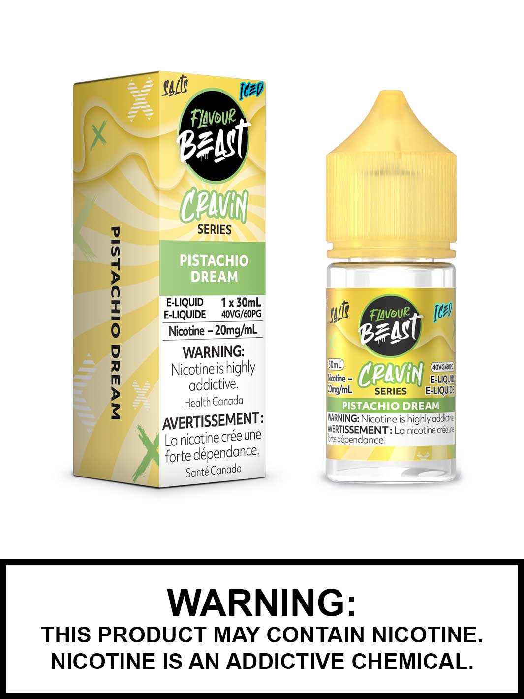 Pistachio Dream Iced Flavour Beast Salts, Flavour Beast Cravin Series Salt Nic, Vape360 Canada