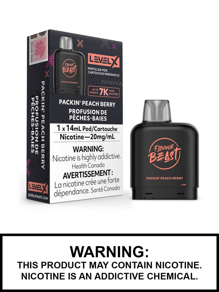 Packin Peach Berry Level X Flavour Beast Pods, Vape360 Canada