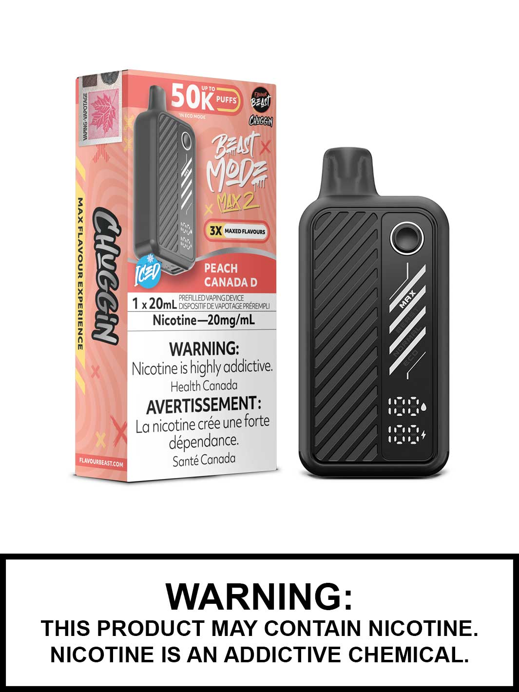 Peach Canada D Iced Flavour Beast Beast Mode Max 2 Disposable Vape, Flavour Beast Vape, Vape360 Canada