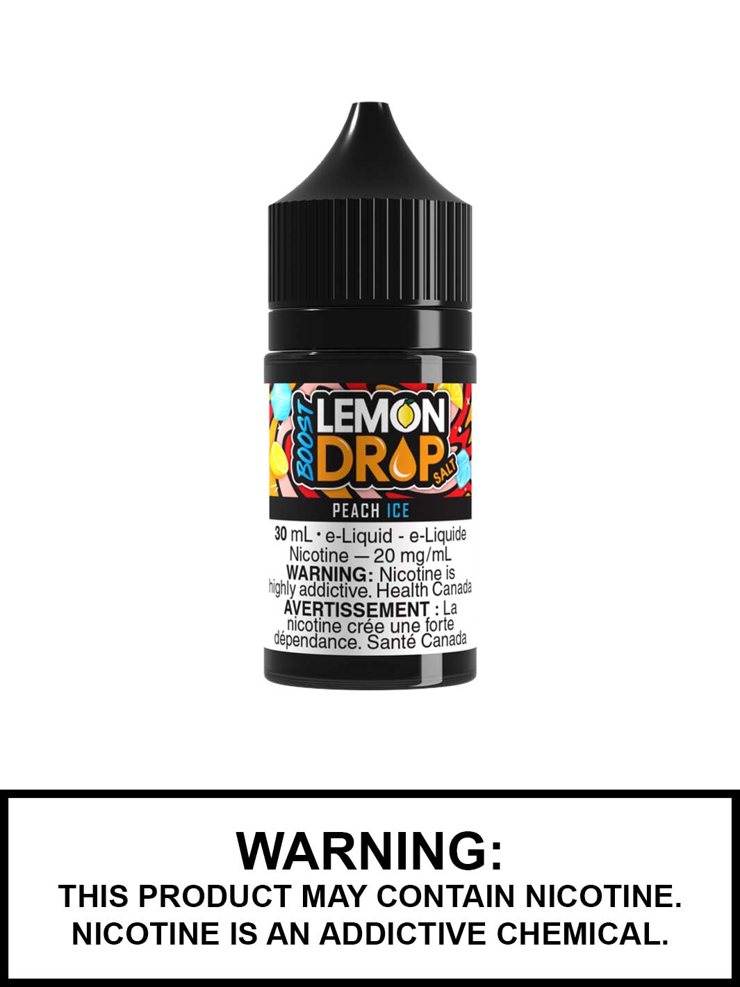 Peach Ice Lemon Drop Boost Salt Nic Vape Juice, Lemon Drop Vape Canada, Vape360
