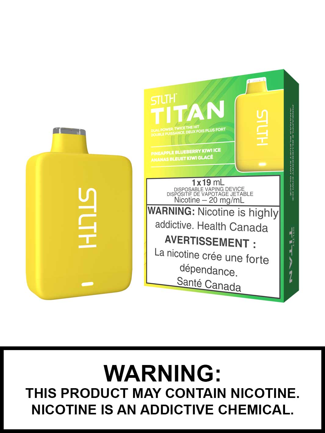 Pineapple Blueberry Kiwi Ice STLTH Titan 10K Disposable Vape, 10000 Puffs STLTH Disposable, Vape360