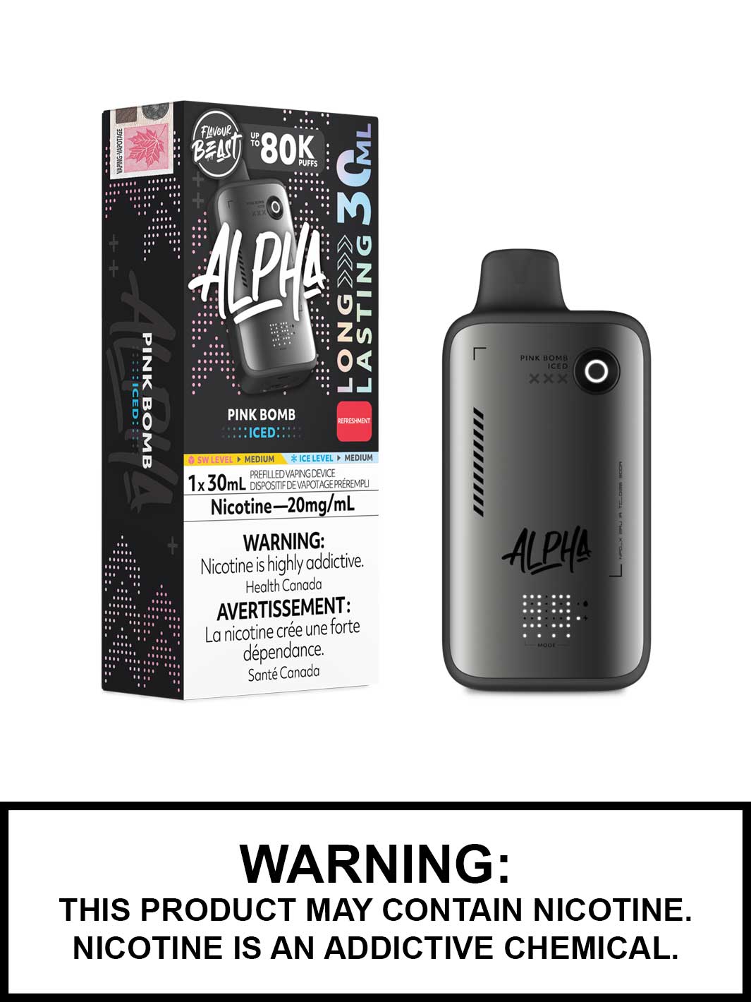 Pink Bomb Iced Flavour Beast Alpha 80K Disposable Vape