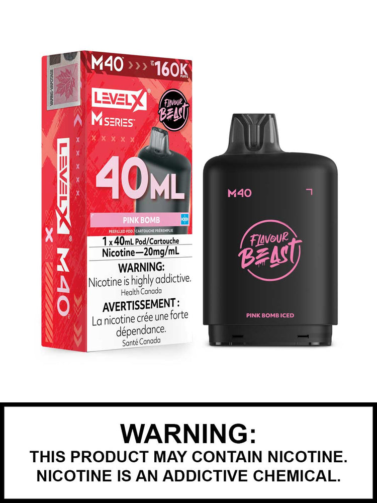 Pink Bomb Iced Level X M Series Pods, M40 Pod 160K Puffs