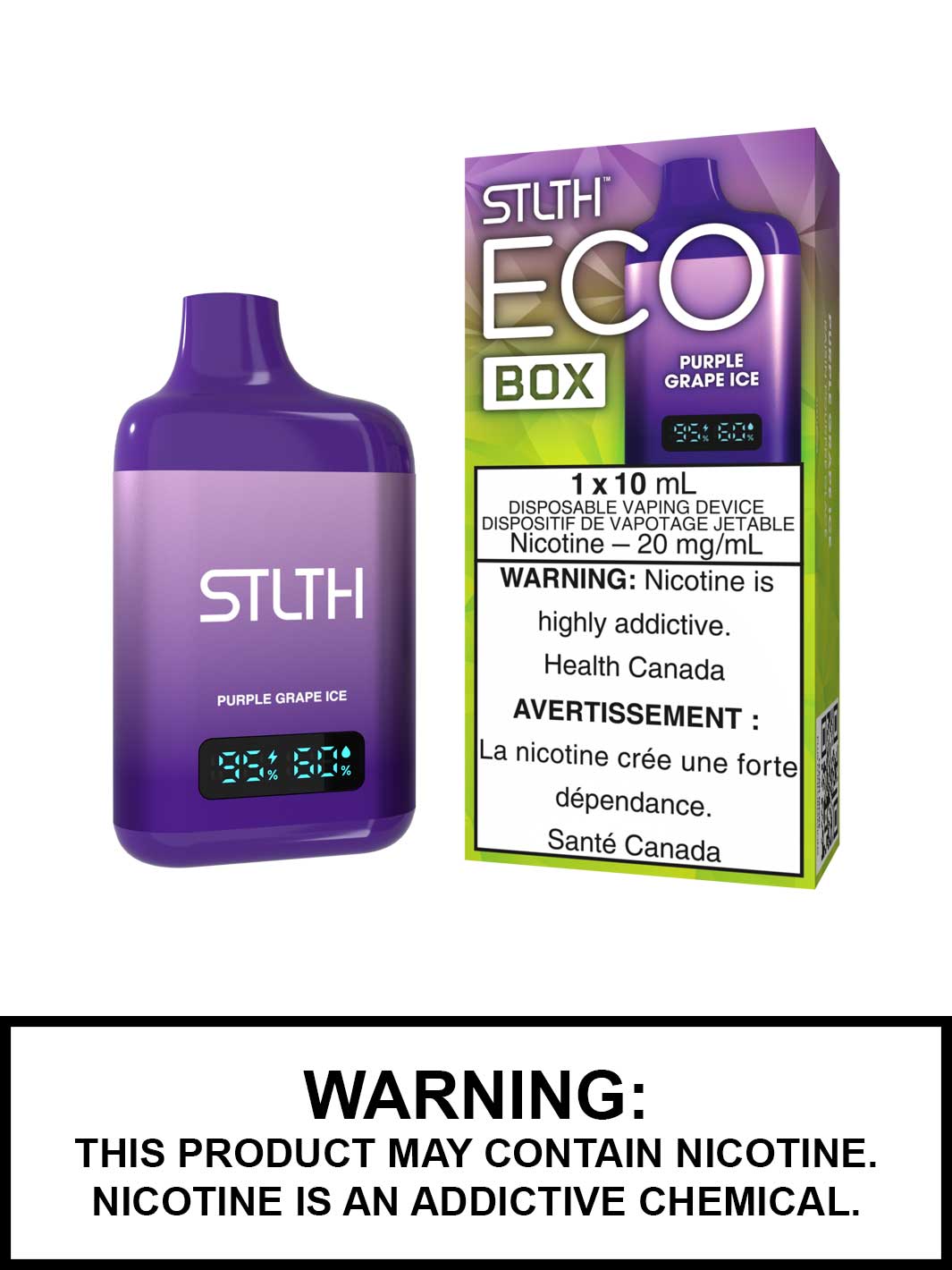 Purple Grape Ice STLTH Eco Box Disposable Vape, STLTH Vape, Vape360 Canada