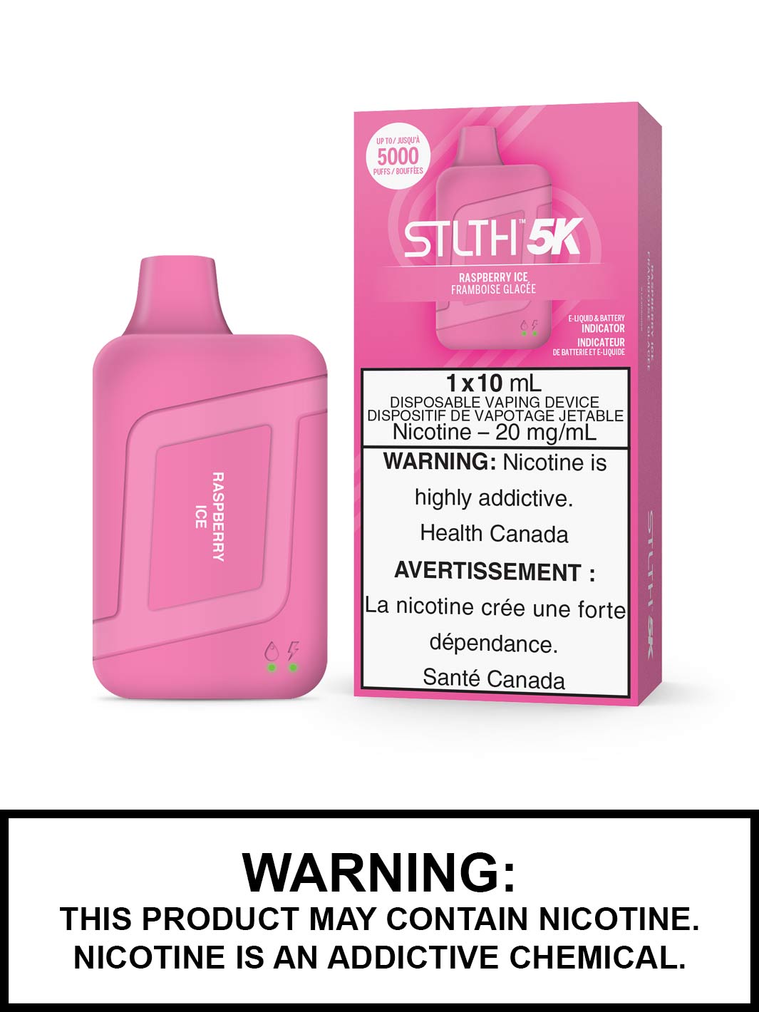 Raspberry Ice STLTH 5K Disposable Vapes by STLTH Vape, Disposable Vape Canada, Vape360