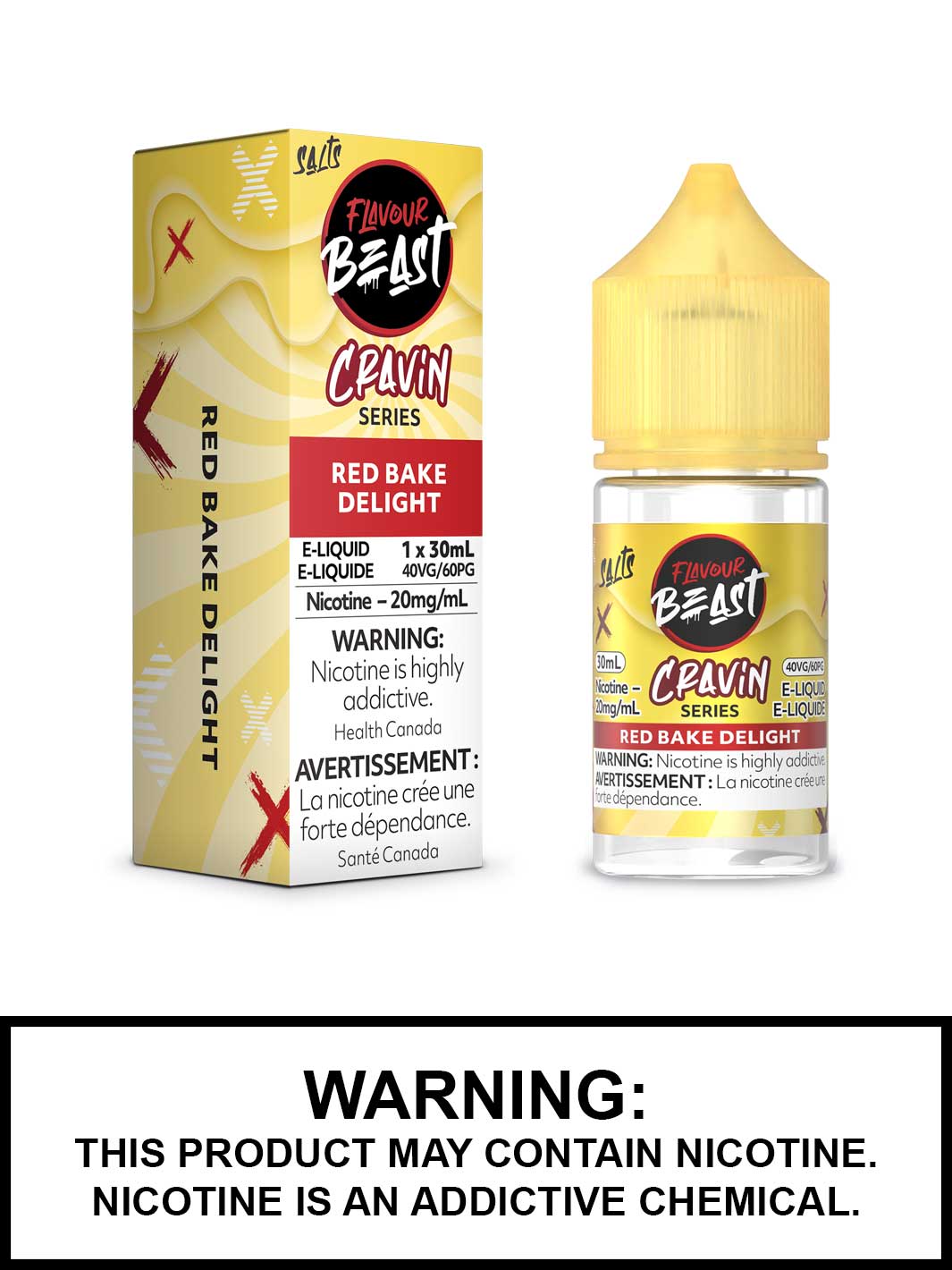 Red Bake Delight Flavour Beast Salt Nic Vape Juice, Flavour Beast Juice, Vape360 Canada