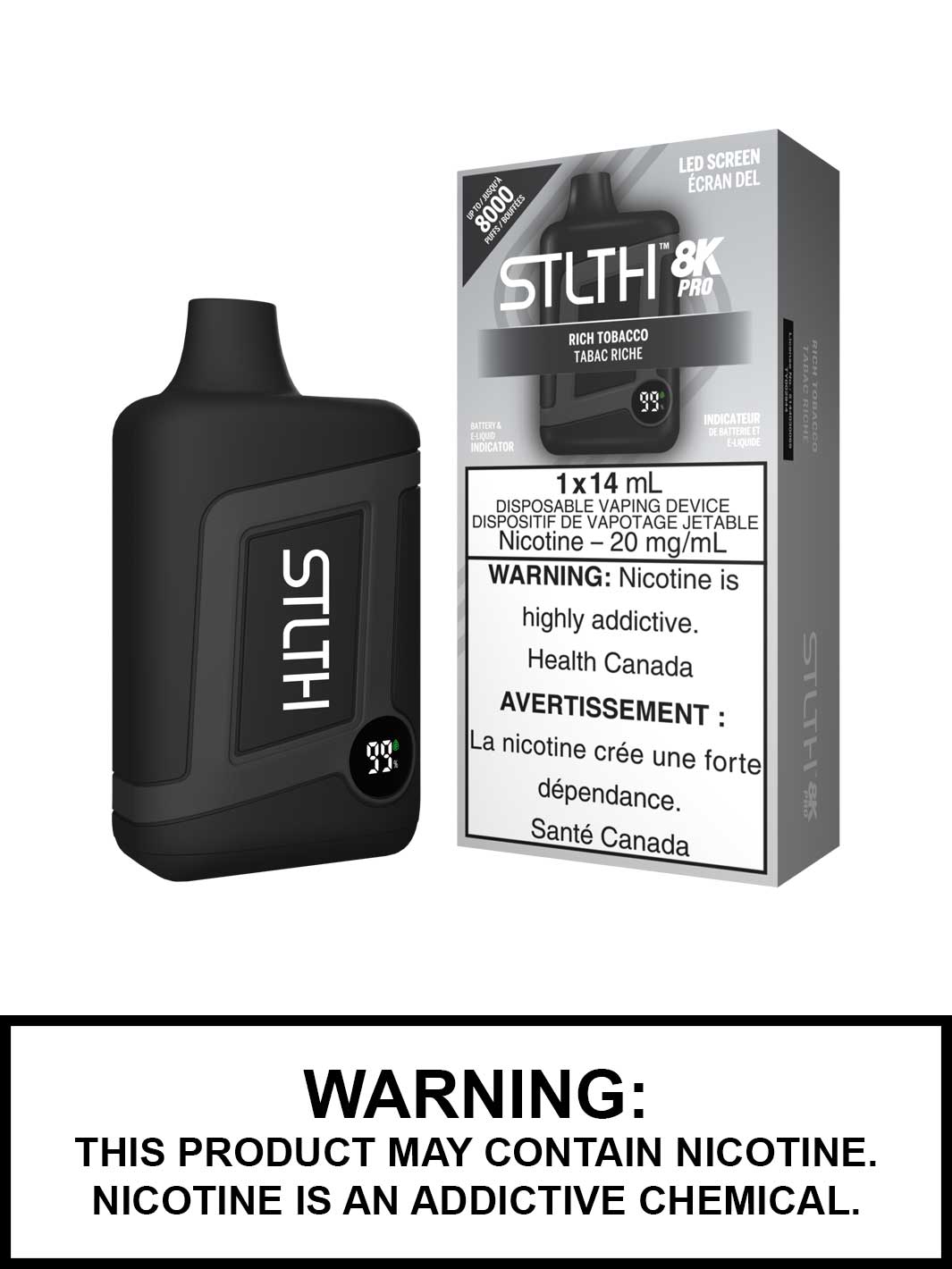 Rich Tobacco STLTH 8K Pro Disposable Vape, STLTH 8000 Pro, Vape360 Canada