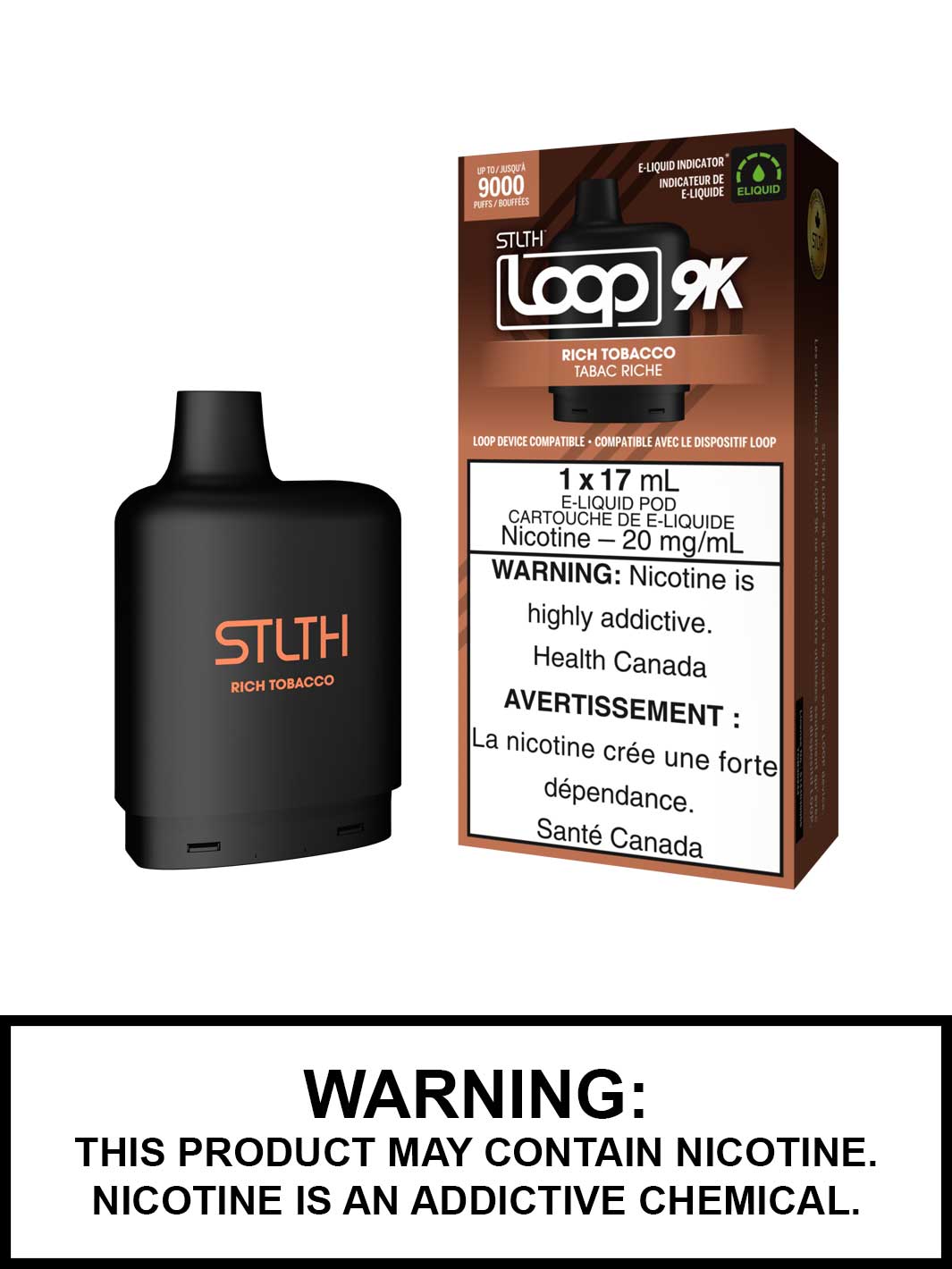Rich Tobacco STLTH Loop 9K Pods, Loop Pods, Vape360 Canada