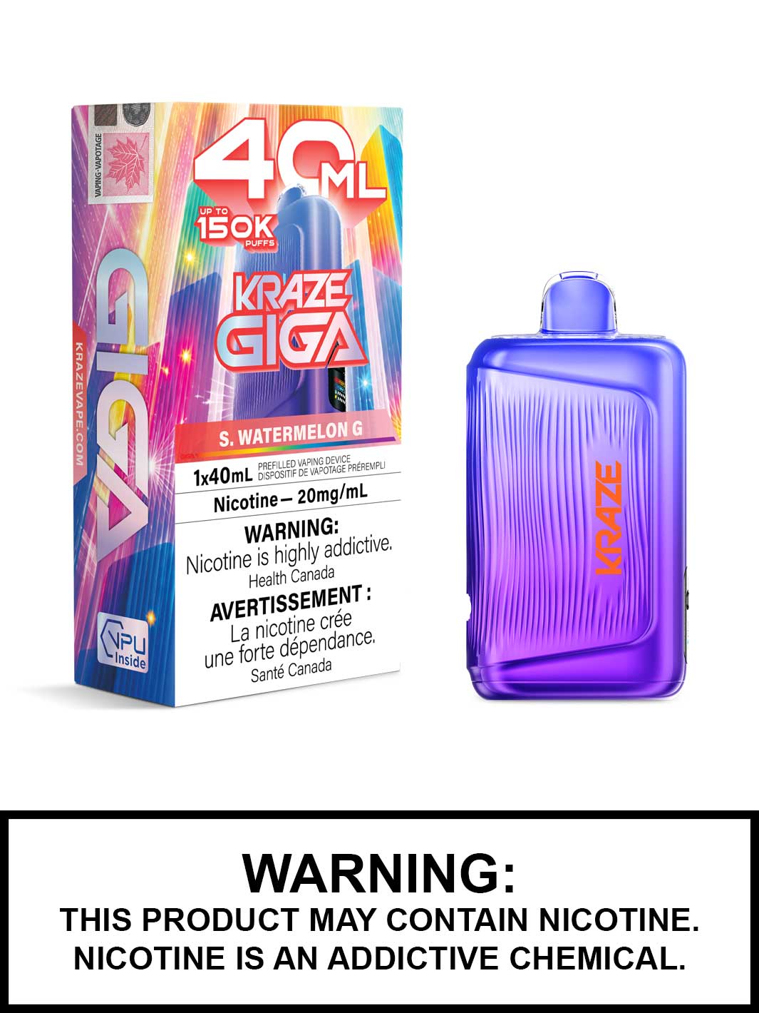 S Watermelon G Kraze Giga 150K Disposable Vape, Kraze Vape