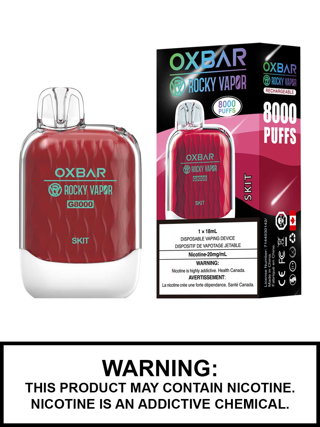 Skit Oxbar Disposable Vape, Oxbar G8000 Vape, Oxbar x Rocky Vapor, Vape360 Canada